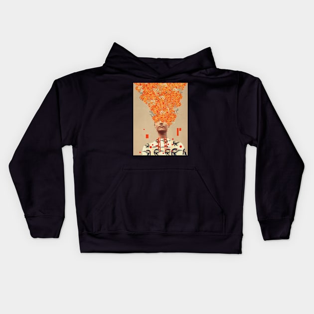 Bird Flight In Autumn Kids Hoodie by FrankMoth